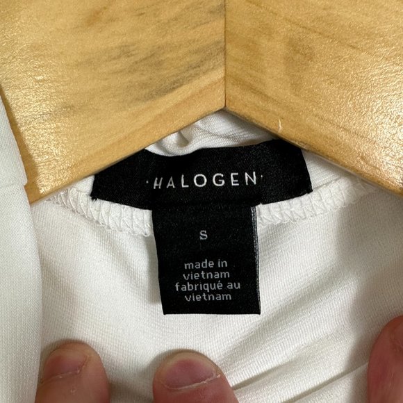 NEW Nordstrom Off White Mock Neck Layering Long Sleeve Top Size Small Minimalist - Picture 3 of 8